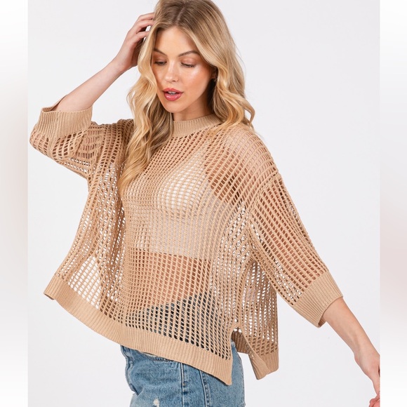 14 Boho Net Knitted Sweater Top - Picture 5 of 7